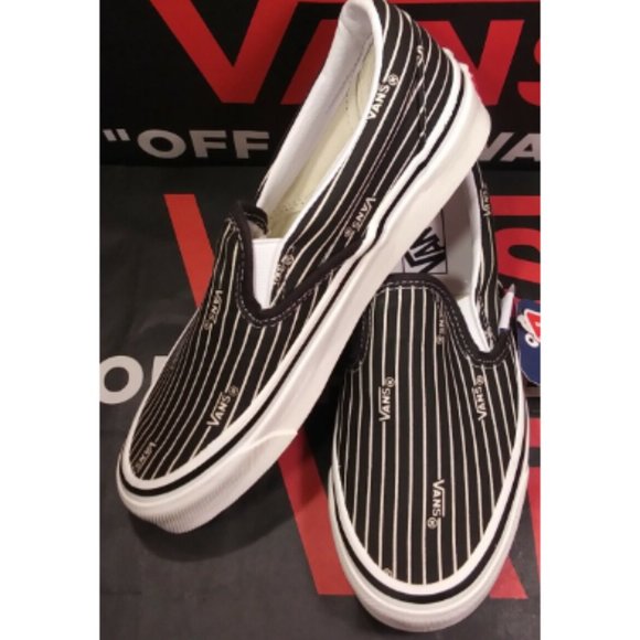 Vans Slip-On 98 Anaheim Factory Black White Stripes Mens 4/Women 5.5 VN0A3JEX1KQ - Picture 1 of 12